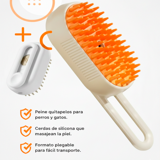 Cepillo A Vapor Para Mascota 3 En 1